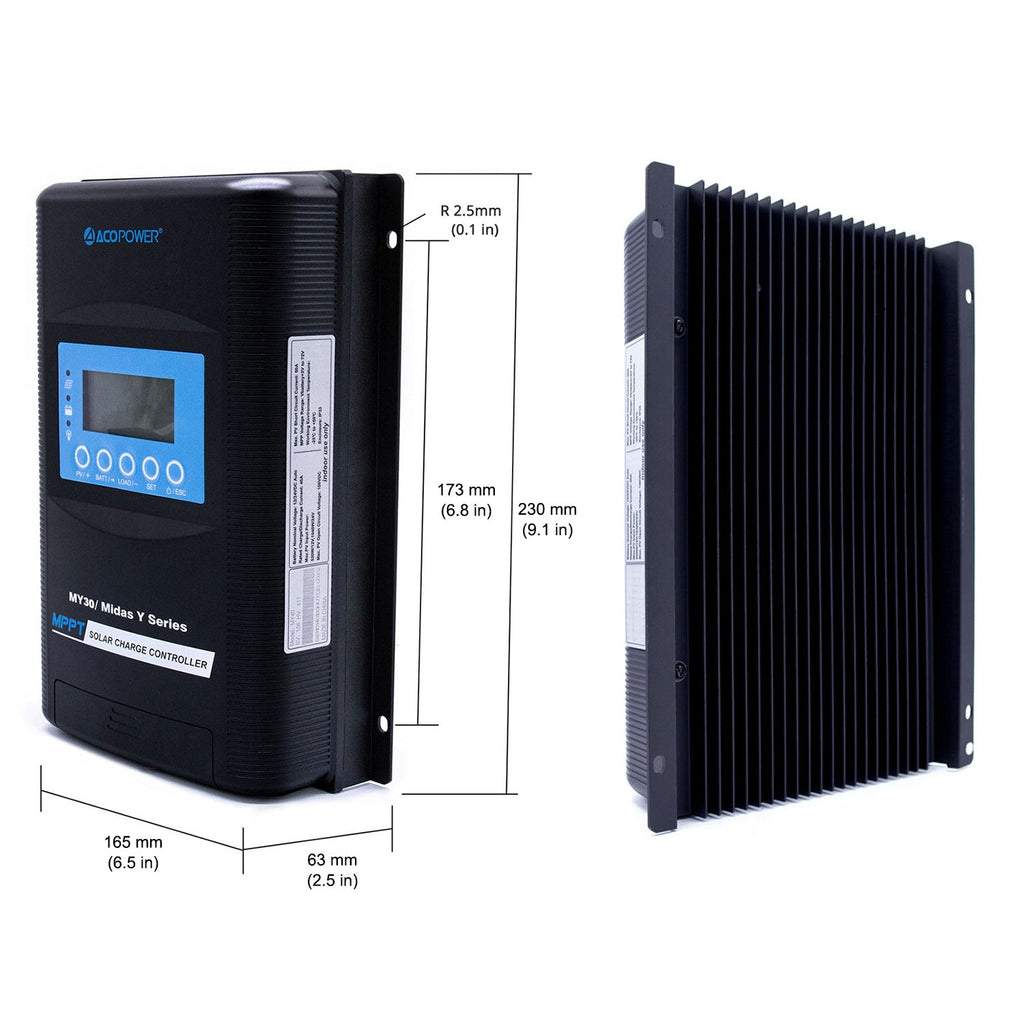 Midas 30 Amp MPPT Solar Charge Controller with MT-50